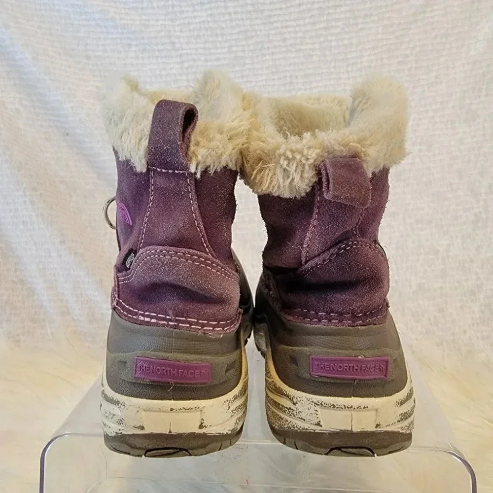 The‎ NORTH FACE Girls Purple Water Proof Suede Snow Winter Boots Youth Sz 2